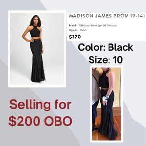 Black Two-Piece Prom Dress